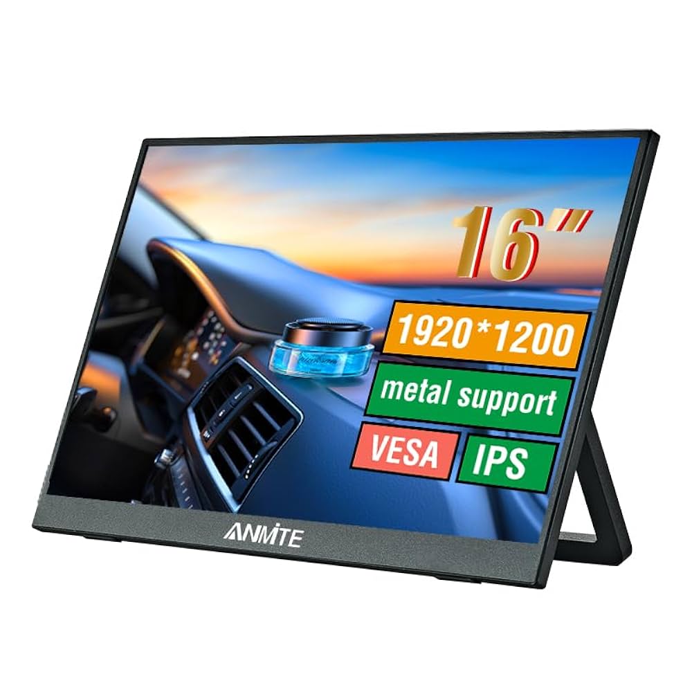 ANMITE 16インチ ポータブルモニター タッチなし 1920x1200 Amazon.com: Anmite Portable Monitor 16 Inch Computer Gaming